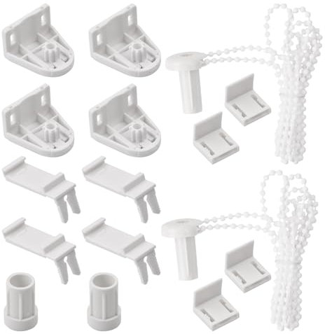 Rollladenhalterung Fenster, 2 Kit Ersatzteile Rollo Klemmfix, 17mm Duo Rollo Klemmfix Ohne Bohren, Doppelrollo Klemmhalter, Rollo Beschläge Ersatzteile für Verdunkelungsrollo, Seitenzug-Rollos