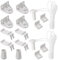 Rollladenhalterung Fenster, 2 Kit Ersatzteile Rollo Klemmfix, 17mm Duo Rollo Klemmfix Ohne Bohren, Doppelrollo Klemmhalter, Rollo Beschläge Ersatzteile für Verdunkelungsrollo, Seitenzug-Rollos