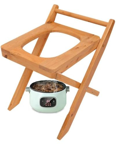 AMGBYMGB Faltbarer Yoni Dampfsitz, Holzdampfsitz mit Vier Beinen, Yoni Dampfstuhl, dreidimensionale Toilette, Rutschfester Duschhocker, Dampfstuhl, Dampfstuhl, 40 cm hoch, kein Dampfgarer