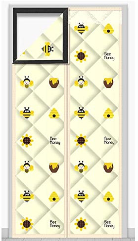 Wärmeisolierter Türvorhang, 70 x 200 cm, magnetischer Wärmeblockierender Türvorhang, Zugluftstopper, automatisches Schließen, für Klimaanlagenzimmer, Schlafzimmer, Küche