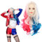 Yuragim Quinn Perücke, Rosa Blaue Perücke Filmheldin Cosplay Perücke, Kostüm Perücke Suicide Squad Zubehör Perücken für Damen Mädchen Fasching Karneval Mottopartys Verkleidung