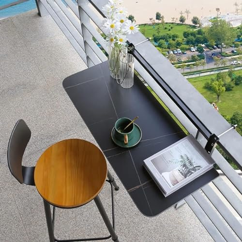 Tavolo pieghevole da esterno per giardino terrazzo tavolo da appendere regolabile per ringhiera balcone tavolino pieghevole per piccoli spazi supporto bianco 100 x 35 cm