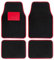 Tapis en Moquette universels pour Voiture avec talorène en Caoutchouc et Bord Couleur Rouge Tapis antidérapants et lavables Avant 45 x 65 cm arrière 44 x 33 cm