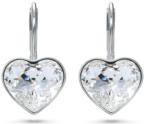 Swarovski Womens Bella drop earrings - Heart - White - Rhodium plated - 5687414