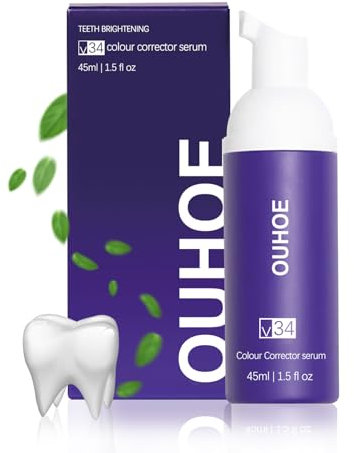 lila Zahnpasta, Lila Zahnweißung, Farbkorrektur, 45ML Zahnfleckenentfernung, Zahnweißung Serum, Zahnweißung Booster, Zahnweißung Mousse, lila Whitening Zahn Schaum