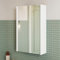 BRIDGE BENO Armoire de Toilette Suspendue avec Miroir, Finition Blanc Mat, Porte à Fermeture Douce, Panneaux latéraux biseautés à 45 degrés (40CM)