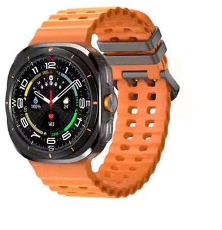 Ethelred W7 AMOLED Smart Watch Ultra 7 Ai Dail 3D Menu SOS Compass Men Women Bluetooth Call Wireless Charging Sport Smartwatch (Orange)