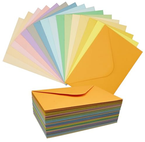 Farbige Briefumschläge 16 Farben, 80 Stück 130g/㎡ Briefumschläge Bunte für Geschenke 16 * 11 cm Farbige Umschläge für Geburtstage Hochzeiten Partys