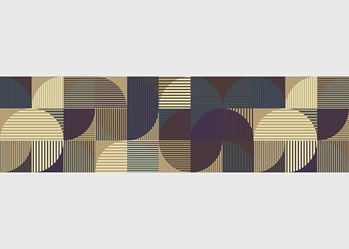 AG Design Selbstklebende Bordüre Quadratische Abstraktion, AWB 8434 | Wasserfest Dekoration für Wände, Möbel, Tapeten, Wandverkleidungen und Türen, Folie, Mehrfarbig | Breite 500 cm x Höhe 13.8 cm