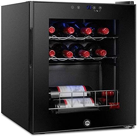 IUBGFTO Red Wine Warmer,constant Temperature Drinks Cooler for Coke Beer and Water-small Drinks Dispenser With LED Display 12 Bottle Capacity for Home Bar Party Black