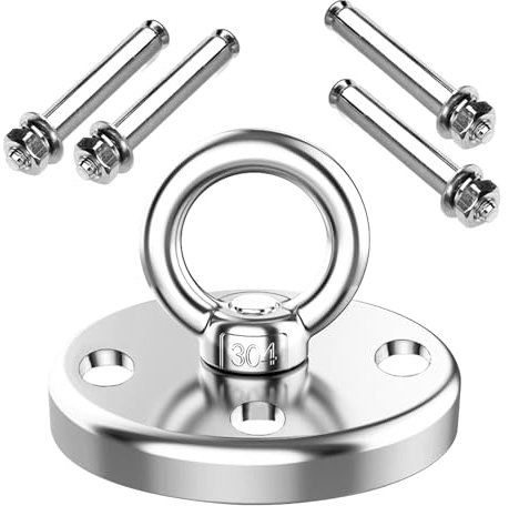 SDLDEER Deckenhaken Schwerlast, Edelstahl 500kg Tragkraft Drehung Schwerlasthaken Decke für Schaukel, Boxsäcke, Hängematten, Yoga, Aufhängung Hängesesse Deckenhaken mit Schraube
