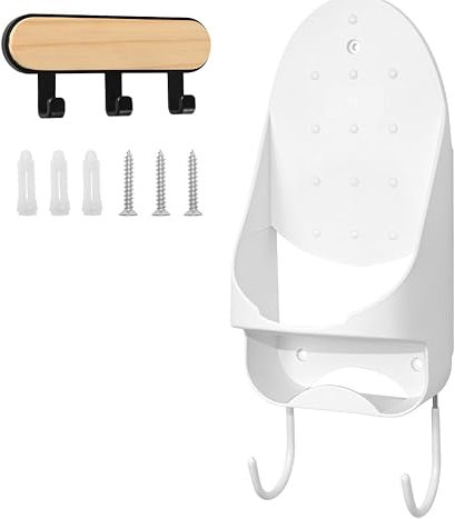 TONINT Ironing Board Hanger Wall Mount,Laundry Room Iron Board Holder Laundry Room Decor Organization,Electric Iron Holder Rack,Wall Mounted Ironing Board Hook (Large White)