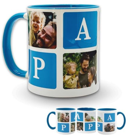Kialaco Mug Photo Personnalisé Papa Tasse Fete Des Peres Anniversaire Bonne Fete Des Peres Noel Cadeau Papa Mug Personnalisable