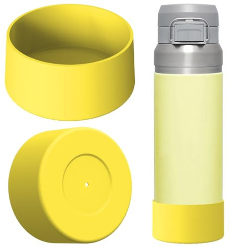 Linkidea 2 Pack Water Bottle Boot Compatible with Stanley Quick Flip GO 36oz, Silicone Waterbottle Bottom Bumper Protector (Yellow)