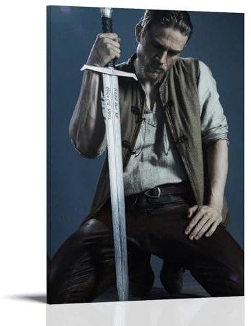 YRUAWRH King Arthur Poster Legend of The Sword 2017 (6), ästhetisches Leinwandbild, Vintage-Poster, dekoratives Gemälde für Schlafzimmer, Wohnzimmer, 40 x 60 cm, Rahmenstil