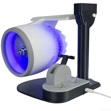 Alanmoship Functional USB Desk Fan with Turbofan Jet Engine Design and Humidifier, Featuring Realistic Flame Effects for Office Use (Blue)