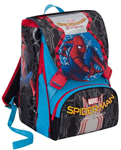 Zaino scuola ESTENSIBILE MARVEL - SPIDERMAN HOMECOMING - Nero Blu Rosso 31Lt