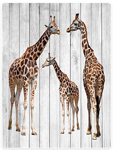 YISUMEI Blanket 125 x 150 cm Soft Flannel Fleece Blanket Throw Giraffe Wood Grain