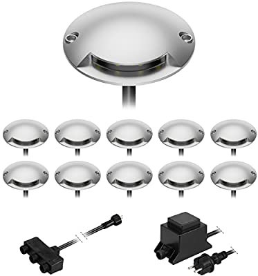 ledscom.de LED Boden-Aufbau-Leuchte Bunda, 1-flammig, für außen, befahrbar, warm-weiß, 11er Set