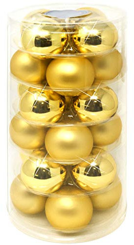 com-four® 24x Weihnachtskugeln, Christbaumkugeln aus echtem Glas für Weihnachten, Baumschmuck für den Christbaum, Ø 6 cm