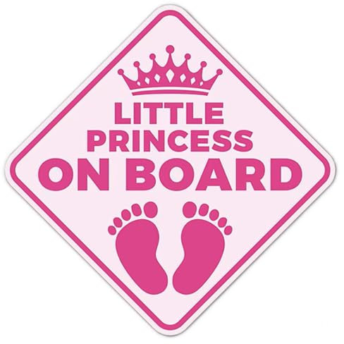 EROSPA® Auto-Aufkleber KFZ - Little Princess On Board - Car-Sticker (Rosa)