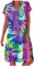 Overdose Mi-Longue Robe Grande Taille Effet Tie-Dye Femme,2020 Été Soldes Robe de Plage Manches Courtes Col V Casual Sundress Pas Cher