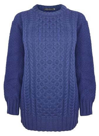 Generation Fashion New Ladies Women Aran Knit Long Sleeve Crew Neck Knitted Cable Jumper Sweater Pullover Top 8-30