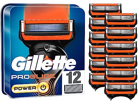Gillette ProGlide Power Rasierklingen, 12 Ersatzklingen für Nassrasierer Herren mit 5-fach Klinge
