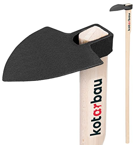 KOTARBAU® Zappa da Giardino 130 mm in Acciaio Forgiato con Manico in Legno 120 cm Strumenti Manuali Attrezzi Accessori da Giardino Zappetta Giardinaggio