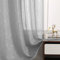 TERLYTEX Durchscheinende Vorhänge für Wohnzimmer, glamourös, schick, glitzernd, 244 cm Länge, Metallic-Silberfolie, glitzernde Fenstervorhänge, 132 x 244 cm, 2 Schals, Silber/Grau