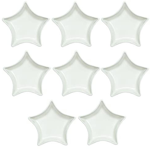 SOCOSY Sternförmige Mehrzweck-Keramik-Saucenschale Gewürzschalen Sushi-Dip-Schüssel Vorspeisenteller Servierschale Untertassen Schüssel (8 Stück)