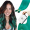 RUNATURE Extensions Echthaar I Tip Grün 35cm Haarverlängerung Echthaar I Tip Blaugrün Kalte Fusion Unsichtbare Echte Haare Pre Bonded Extension Echthaar Gerade 20g #Teal