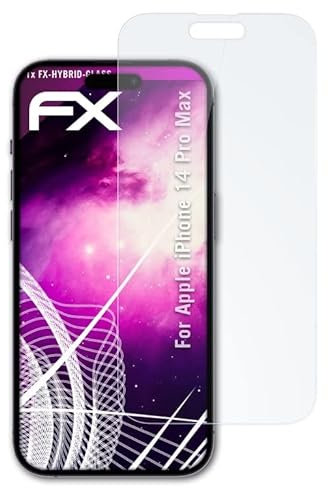 atFoliX Lámina Protectora de plástico Cristal compatible con Apple iPhone 14 Pro Max Película Vidrio, 9H Hybrid-Glass FX Protector Pantalla Vidrio templado de plástico