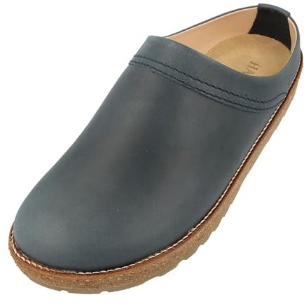 HAFLINGER Travel-Cassic Eleganter Clog aus Leder Gummisohle und Kork Latex Fußbett