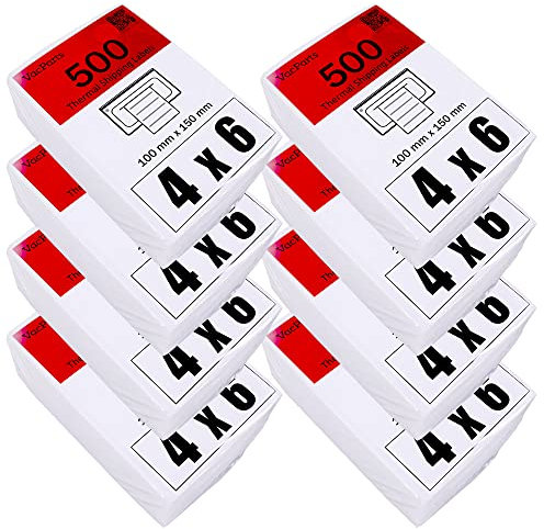 PRIMEBAG 4 x 6 Inch 100x150mm Thermodrucker Etiketten DHL Label für MUNBYN Etikettendrucker und alle anderen 4x6 Labeldrucker - Gut perforiert und BPA/BPS frei (4000)