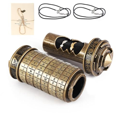 ANKROYU Da Vinci Code Cryptex con Anillo, Caja De Anillo con Cerradura De Combinación, Juego De Regalo De San Valentín, Regalos Románticos para Novio O Novia
