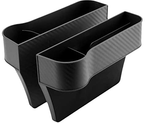 [2 Pack]Car Seat Crevice Filler, 2 PU Car Seat Gaps Organizer, Car Console Side Pocket Crevice Storage Box With Cup Holder, Car Seat Storage Gaps Organizer For All Vehicles Stop Dropping Things