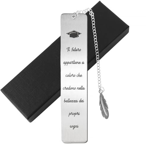 Segnalibro Laurea Metallo con Frase, Regalo Laurea Donna Uomo, Segnalibri Particolari Regalo Amica Donna Natale Laurea Compleanno