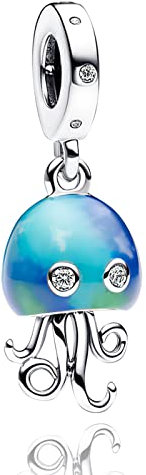 Amuefer Méduses Charms pour Bracelets Pandora et Colliers Argent Sterling avec Zircon Cubique Océan Pendentif Charme Noël Bijoux Cadeaux pour Femme Fille Enfant