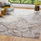 TAPISO Golden Teppich Kurzflor Wohnzimmer Schlafzimmer Luxuriös Grau Weiß Gold Linien Abstrakt Meliert Verwischt Modern Design ÖKOTEX 200 x 300 cm