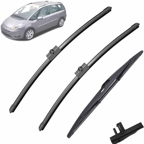 Balais d'essuie-glace avant et arrière compatible avec Citroen C4 Grand Picasso C4 Picasso 2006-2008 Pare-brise Pare-brise 303014