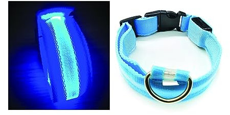 PARENCE.- Leuchthalsband für Hundegröße S, 3 Beleuchtungsmodi/LED-Halsband für Tiere mit Befestigungsschnalle und Clip-On-Verschluss - 40cm, blau