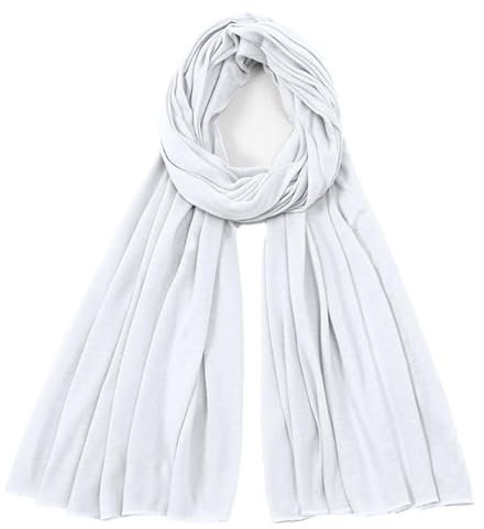 Van Der Rich ® - Einfarbiger Schal Weiche Stola 68cm*170cm - Damen (weiß)