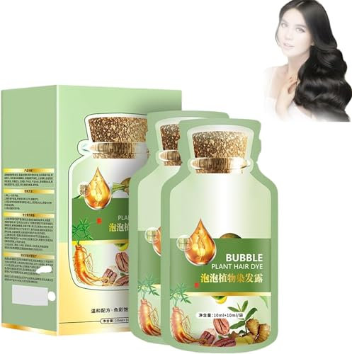 YXRRVING Bubble Plant Hair Dye, Natürliche Pflanzenhaarfarbe, Lotion, Blasen-Pflanzen-Haarfärbemittel, Grauabdeckung, Repariert und schützt Haar