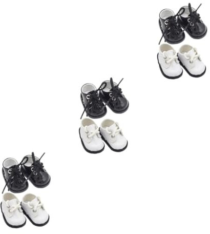 ibasenice 6 Paare Plüschpuppenschuhe Zubehör Für Puppenhäuser Puppenkleidung Zubehör Für Actionfiguren Mini-Spielzeug Plüschspielzeug Für Mädchen Plüschtier Kind Fein Dekorative Schuhe Leder