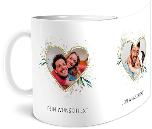 OWLBOOK® Foto Geschenke Fototasse individuell mit Foto und Text Tasse personalisiert mit eigenen Fotos Foto Geschenke zu Weihnachten Geburtstag Mann Frau Freunde Familie Keramik 300 ml