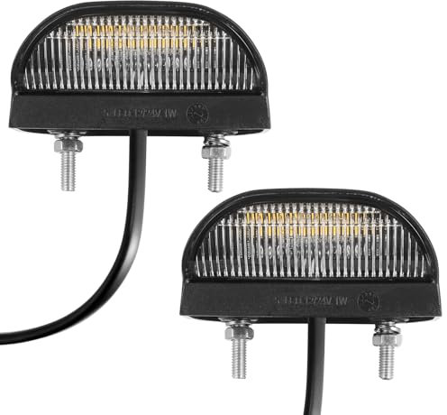 SPARKMOTO 2 x LED Kennzeichenbeleuchtung Anhänger 12v 24v, IP67 Wasserdicht Nummernschildbeleuchtung Hinten LED für Anhänger,Bootsanhänger,ECE und EMC Zulassung, LED Kennzeichenleuchte Anhänger