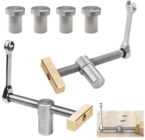 2 pezzi Morsa da Banco da Lavoro Falegname, Set Morsetto Legno Morsetti per Cani da Banco 19 mm, Morsetto da Tavolo Falegname Cane, Morsetti per Legno Professionali