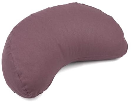 Bodhi Meditationskissen Halbmond Mini | Yogi MOND ECO | 100% Bio-Baumwollbezug | Yogakissen halbmondförmig mit Buchweizenfüllung | Halbmondkissen für Yoga & Meditation | Dusty Purple