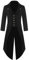Runcati Herren Gothic Frack Steampunk Jacke Viktorianischen Karneval Kostüm Cosplay Smoking Mittelalter Gehrock Mantel Mode Oberbekleidung, Schwarz, M
